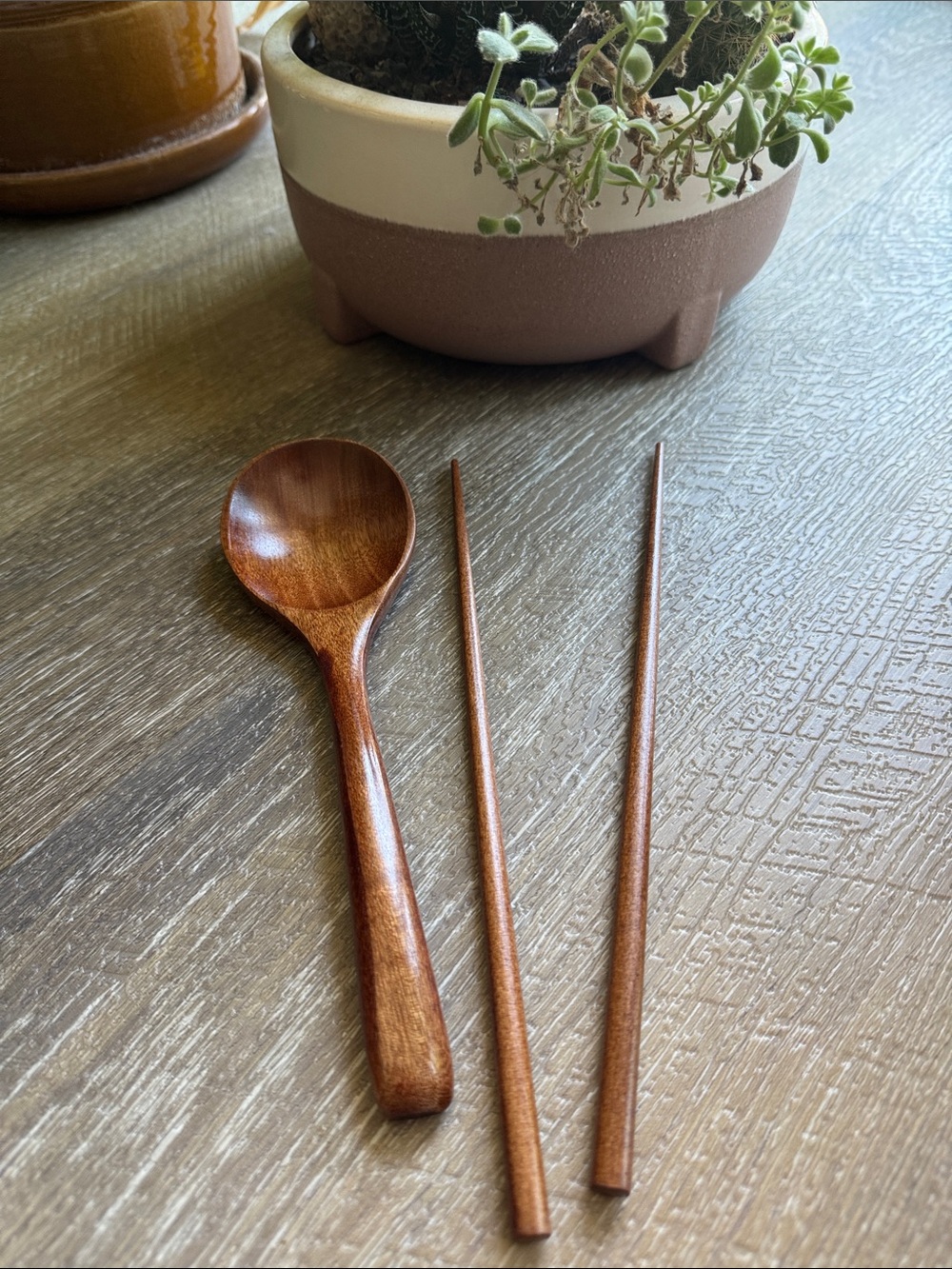 Wooden Spoon and Chopsticks Set (2) - Brown